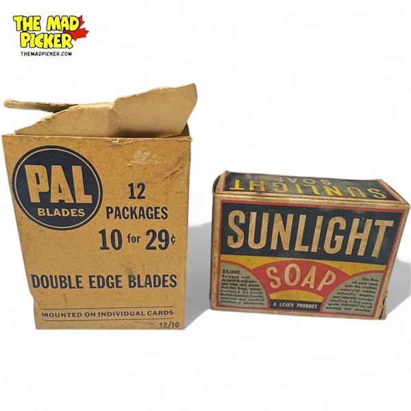 2x Vintage N.O.S. Products: Sunlight Soap & PAL Blades