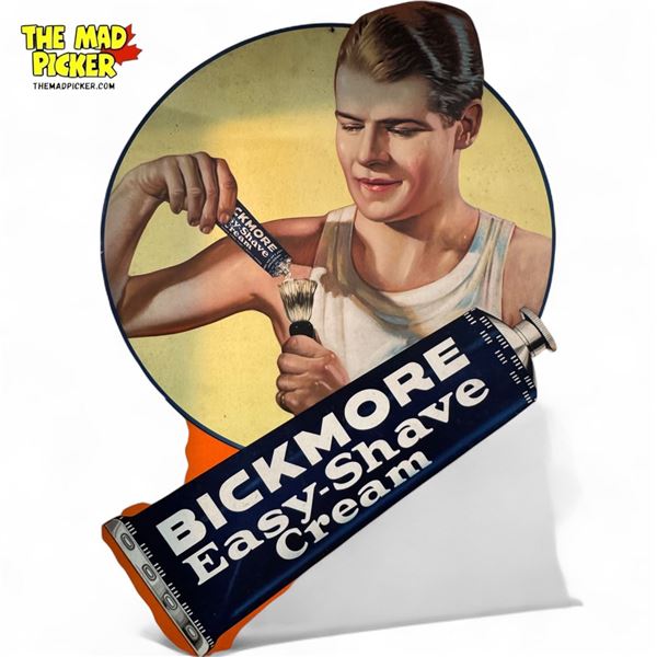 Vintage Bickmore Easy-Shave Cream Advertising Cardboard Sign