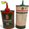 Image 2 : 2x Vintage Tins: BA Household Oil & Singer Sewing Machine Oil
