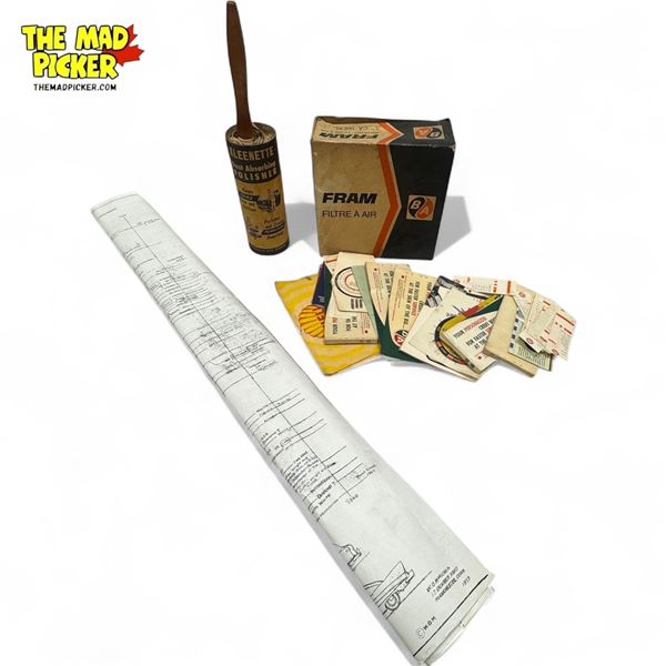 Assorted Automotive Collectibles: BA Fram Air Filter, Ephemera, Kleenette
