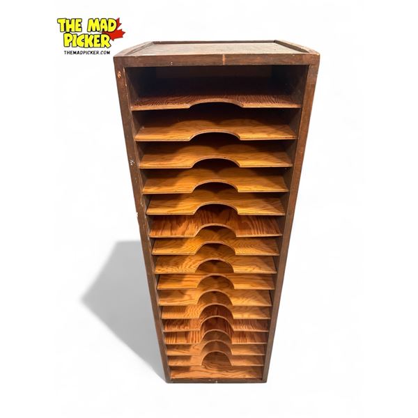 Antique Wooden File Sorter Cabinet