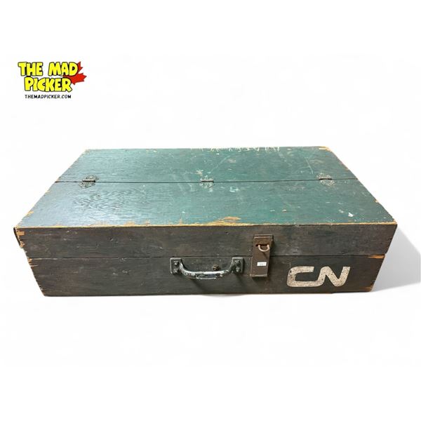 Vintage CN Rail Wooden Trunk Case