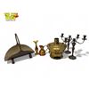 Image 1 : Vintage Variety: Brass Fireplace Wood Basket, Candelabras, Brass/Copper Vases, & More