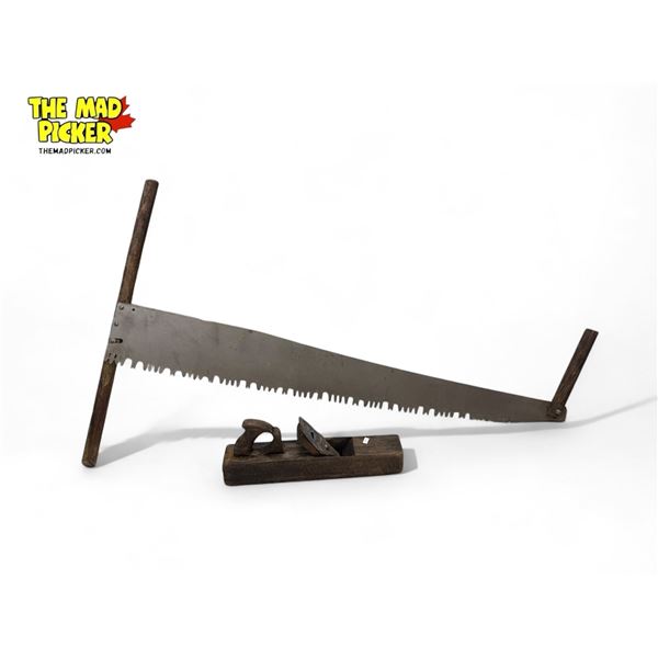2x Vintage Tools: Logger Saw & Planer