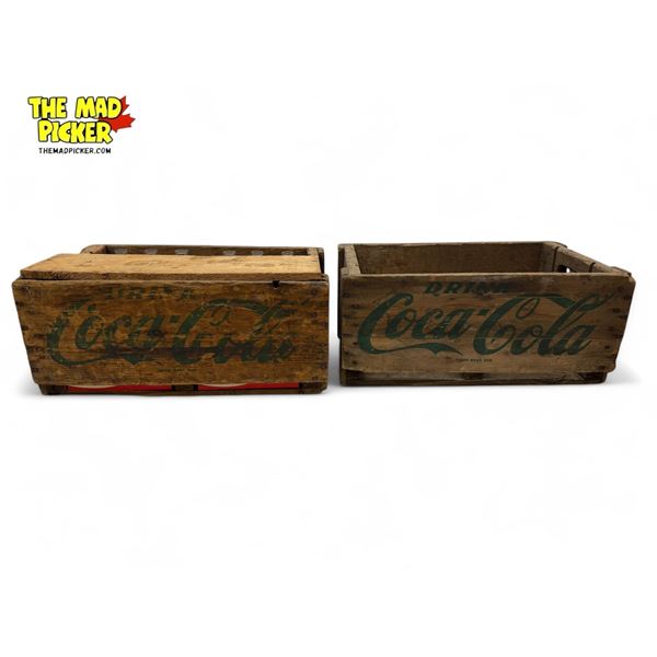 2x Vintage Coca-Cola Crates With Bottles
