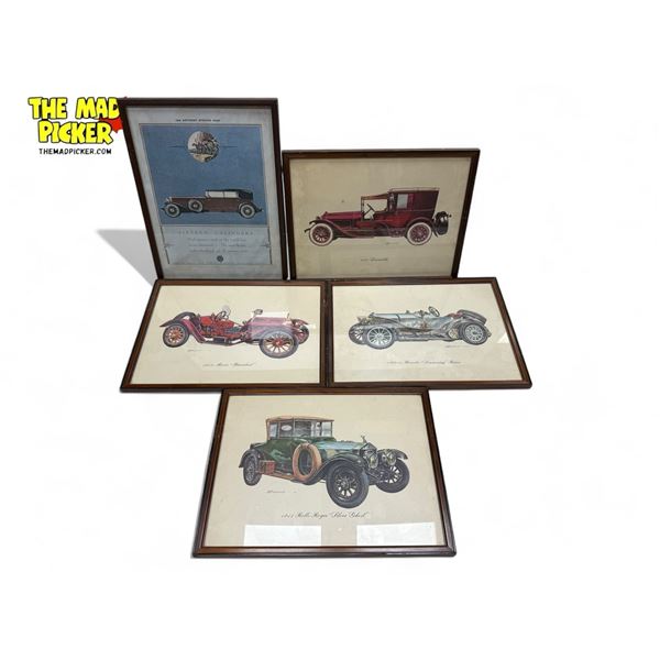 5x Vintage Framed Automotive Wall Art : Prints & The Saturday Evening Post Cut Out
