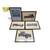 Image 1 : 5x Vintage Framed Automotive Wall Art : Prints & The Saturday Evening Post Cut Out