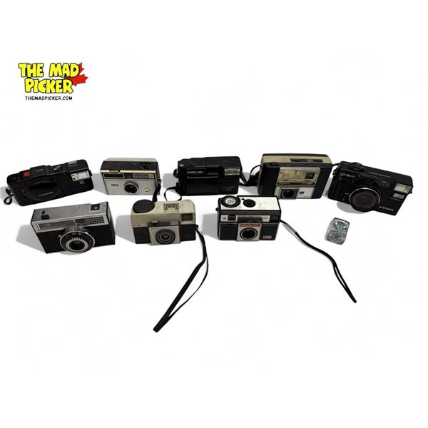 Assorted Vintage Cameras: Minolta, Kodak, Keystone, Olympus, & More