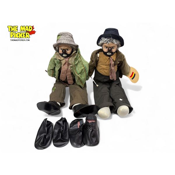 2x Vintage Porcelain Hobo Clown Dolls