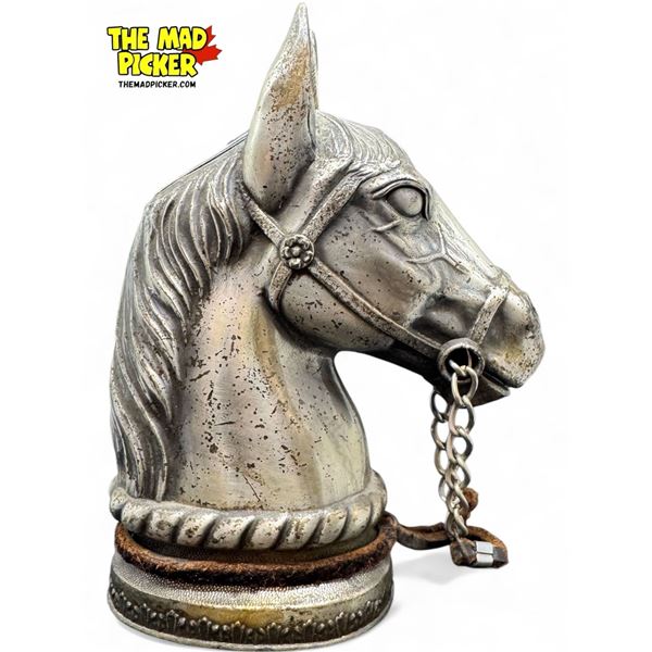 Vintage Cast Metal Horse Head Table Lighter