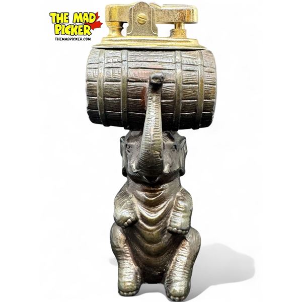 Vintage Cast Metal Circus Elephant Table Lighter