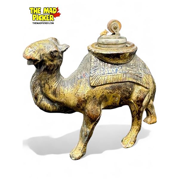 Vintage Cast Metal Camel Table Lighter