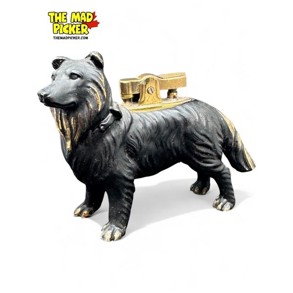 Vintage Cast Metal Dog Table Lighter