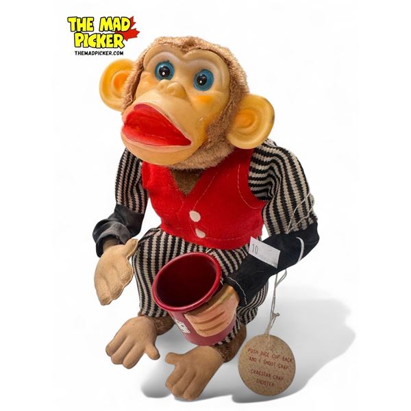 Vintage Cragstan Craps Shooting Monkey Toy