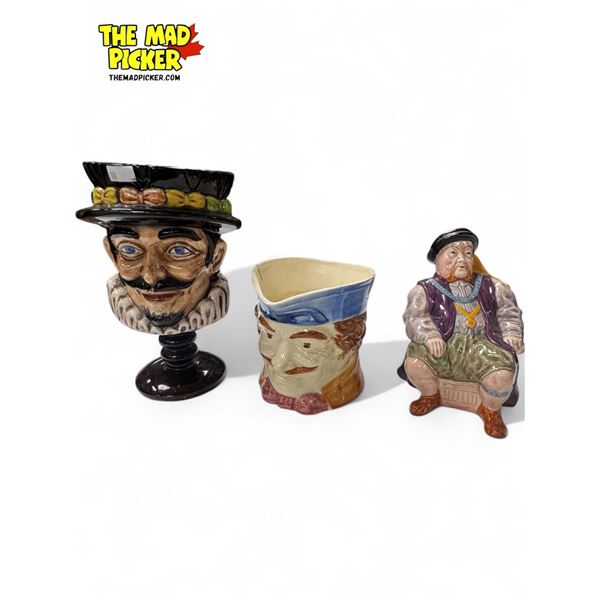 3x Vintage Pottery Items: Bust Vase, Panima Ware Jug, & More