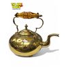 Image 2 : Vintage Amber Glass Handled Brass Teapot