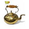 Image 3 : Vintage Amber Glass Handled Brass Teapot