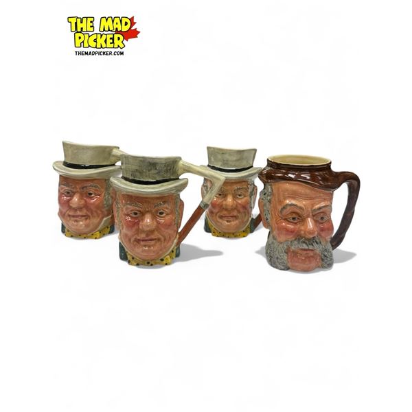 4x Vintage Lancaster Toby Mugs