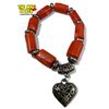 Image 2 : Vintage Coral Bracelet With Heart Charm