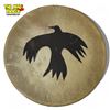 Image 1 : Vintage Martin Y Signed First Nations Hand Made Hide Drum With Bird Motif