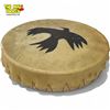 Image 2 : Vintage Martin Y Signed First Nations Hand Made Hide Drum With Bird Motif