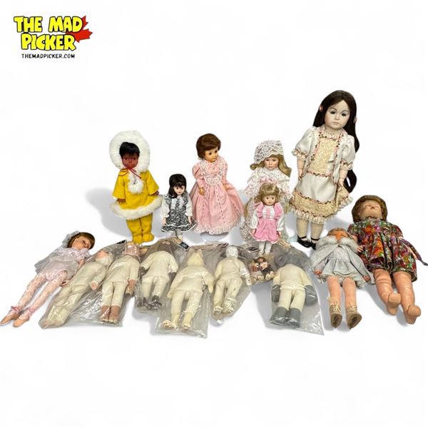 Assorted Vintage Dolls : Mix Of Porcelain & Plastic