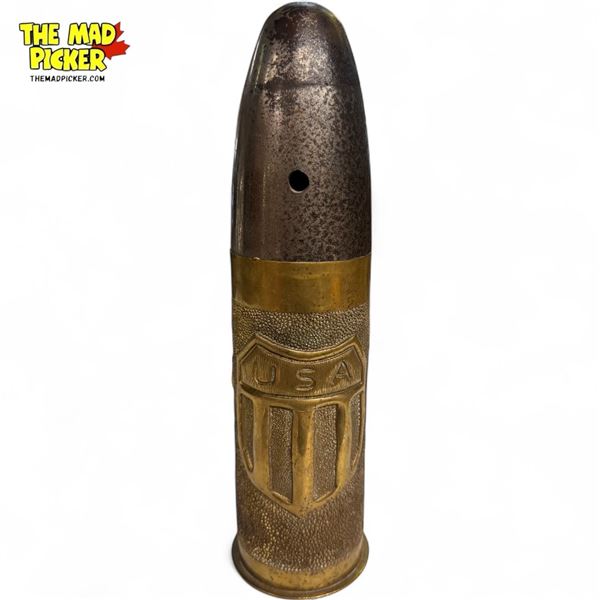 Vintage Trench Art Missile With Floral Details