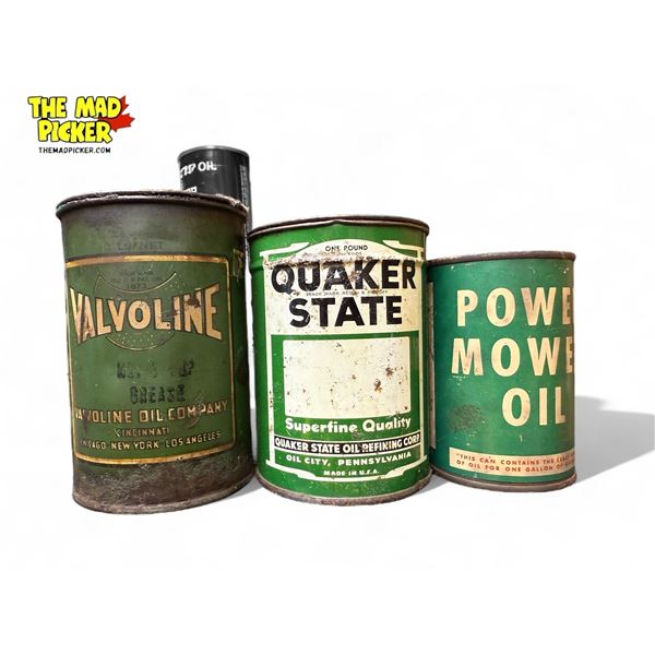 3x Vintage Tins : Valvoline, Quaker State, & Capo Polish