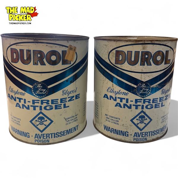 2x Vintage Durol Anti-Freeze Cans
