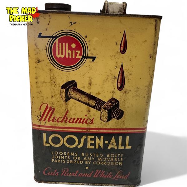 Vintage Whiz Loosen-All Can With Great Graphics