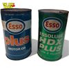 Image 1 : 2x Vintage Esso Oil Cans : Plus & HDX Plus