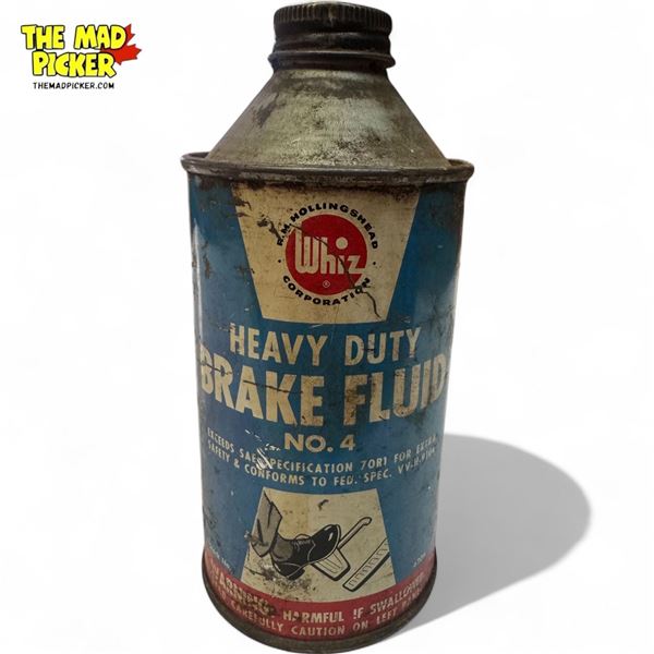 Vintage Whiz Heavy Duty Brake Fluid No.4 Cone Top Can