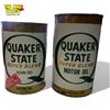Image 3 : 5x Vintage Quaker State Oil Cans (1x Paper) : Super Blend Motor Oil, FLM A-T Fluid,