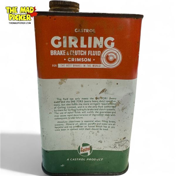 Vintage Castrol Girling Brake & Clutch Fluid Can
