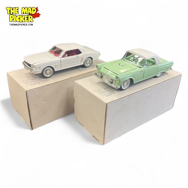 2x Akro Ford Die Cast Model Cars : 1964 Mustang & 1955 Thunderbird