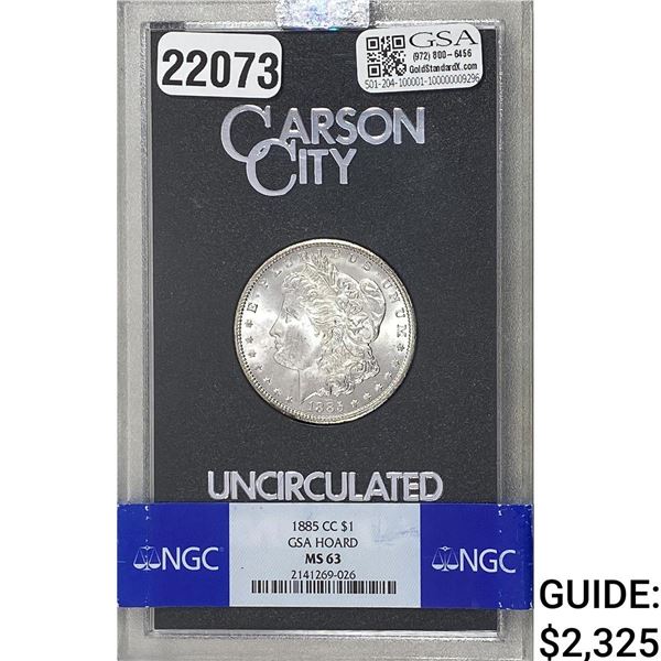 1885-CC Morgan Silver Dollar NGC MS63