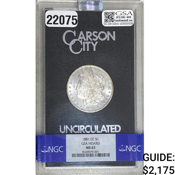 1881-CC Morgan Silver Dollar NGC MS63