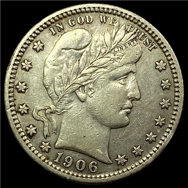 1906 Barber Silver Quarter NEARLY UNCIRCULATED