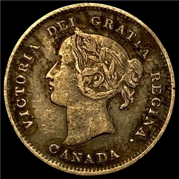 1891 Canada Silver 5 Cents NEARLY UNCIRCULATED