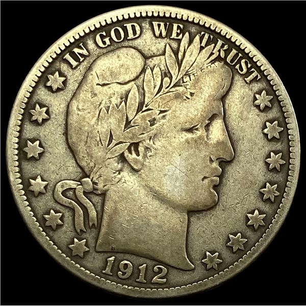 1912-D Silver Barber Half Dollar LIGHTLY CIRCULATED