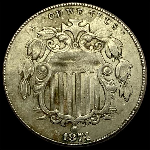 1874 Shield Nickel CLOSELY UNCIRCULATED
