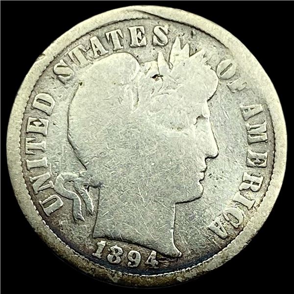 1894-O Silver Barber Dime NICELY CIRCULATED