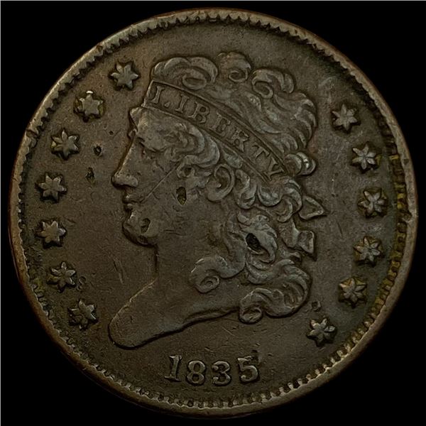 1835 Braided Hair Half Cent LIGHTLY CIRCULATED
