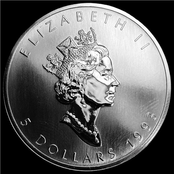 1993 Silver 1 oz Canadian Maple Leaf SUPERB GEM BU