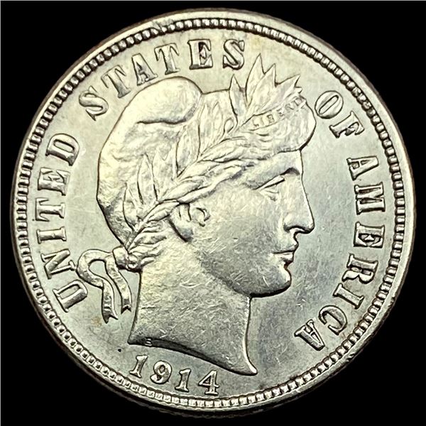 1914-D Silver Barber Dime CLOSELY UNCIRCULATED