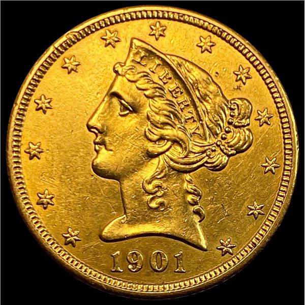 1901 Liberty Head $5 Gold Half Eagle UNCIRCULATED