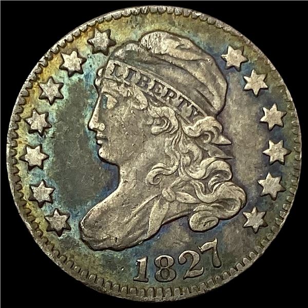 1827 Pointed Top Capped Bust Dime ABOUT UNCIRCULATED