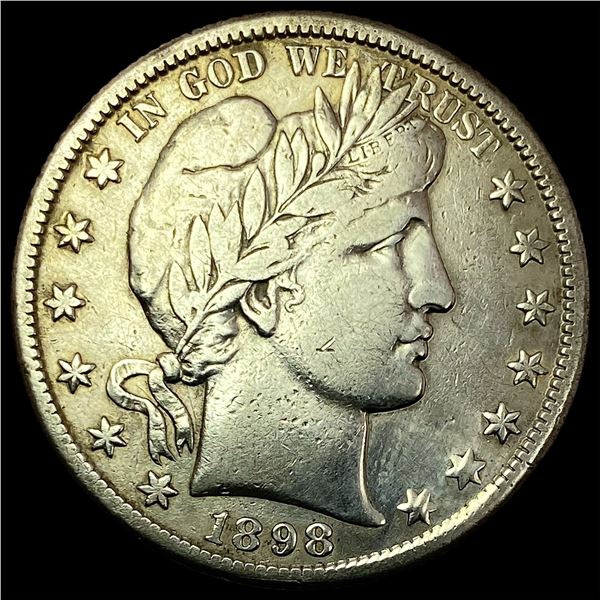 1898-S Silver Barber Half Dollar LIGHTLY CIRCULATED