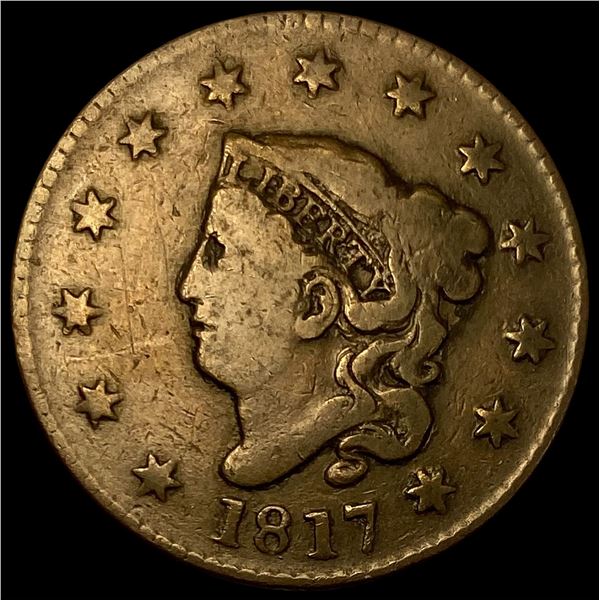 1817 Large Cent Coronet Head LIGHTLY CIRCULATED