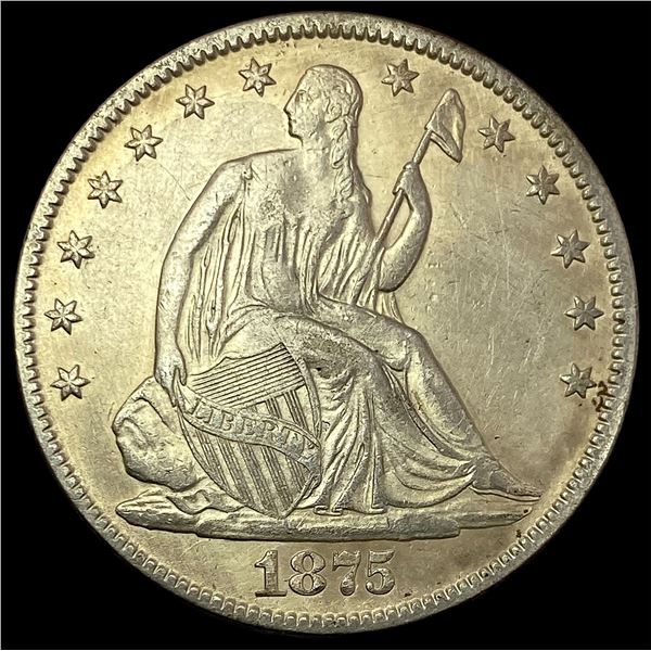 1875 Seated Liberty Half Dollar CLOSELY UNCIRCULATED